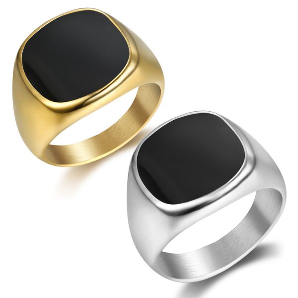 Coolx - Black Square Mens Ring